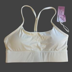 NWT Yunoga White Racer Back Pullover Sports Bra / Size medium